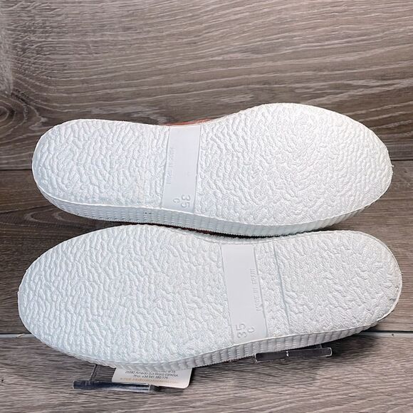 NWT Cienta Rust Canvas Big Girl Sz 3.5/EU 35 Slip On Elastic Cap Toe Sneakers - Picture 8 of 12